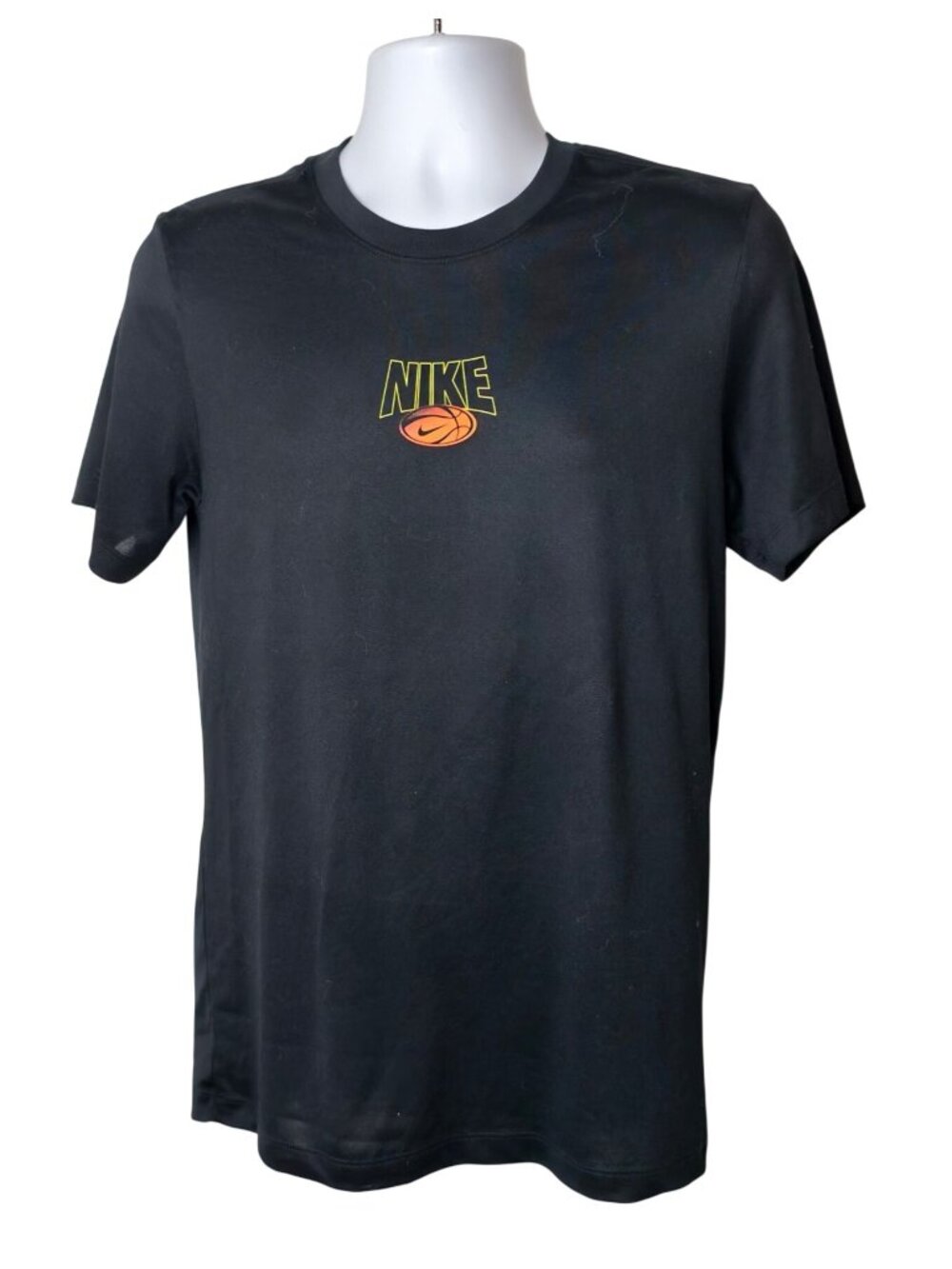 Nike Mens S Tee Dri-Fit Basketball Graphic Black Sporty Casual Tee Sportswear